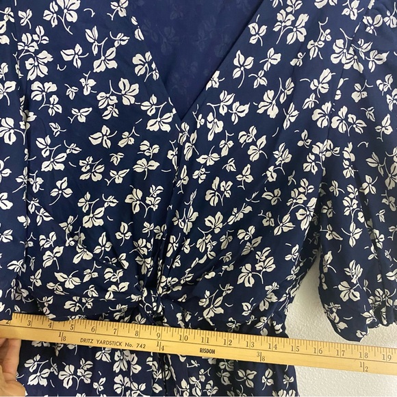 Lauren Ralph Lauren Floral Dress Womens Size 8 Puff Sleeves Blue Mini Bow Polo - Picture 11 of 13